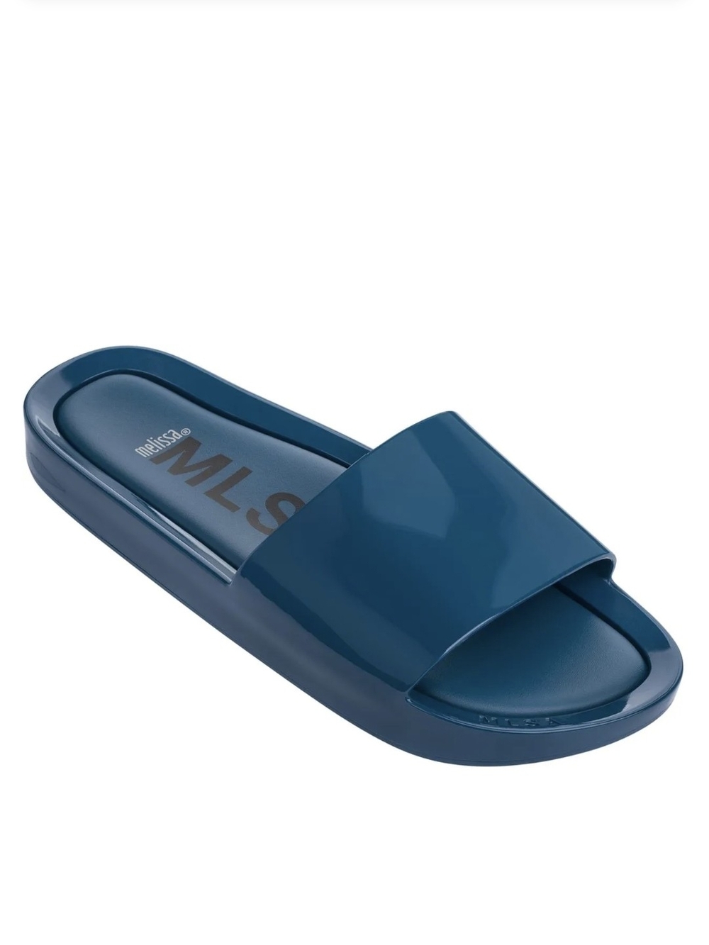 Melissa Glossy Teal Slide Sandal